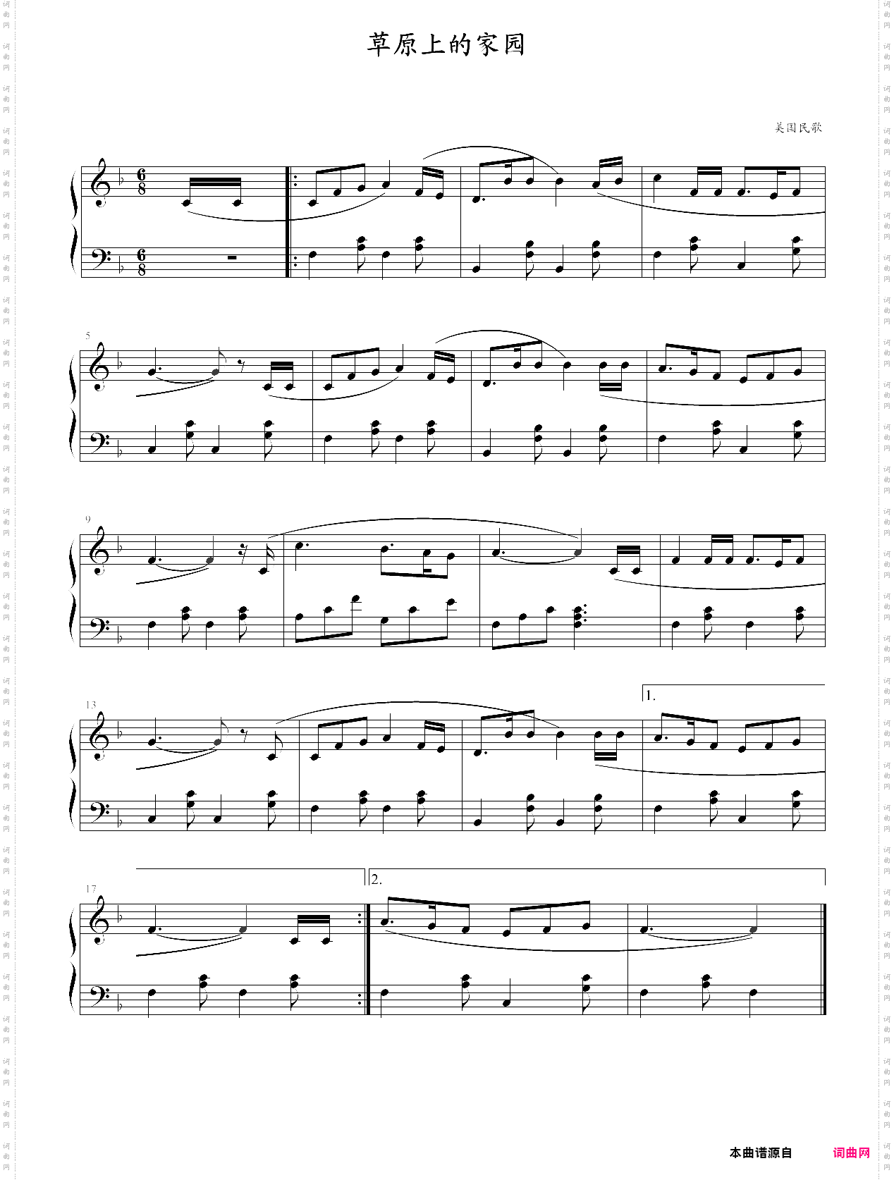 外国儿童歌曲钢琴曲集111首085 草原上的家园