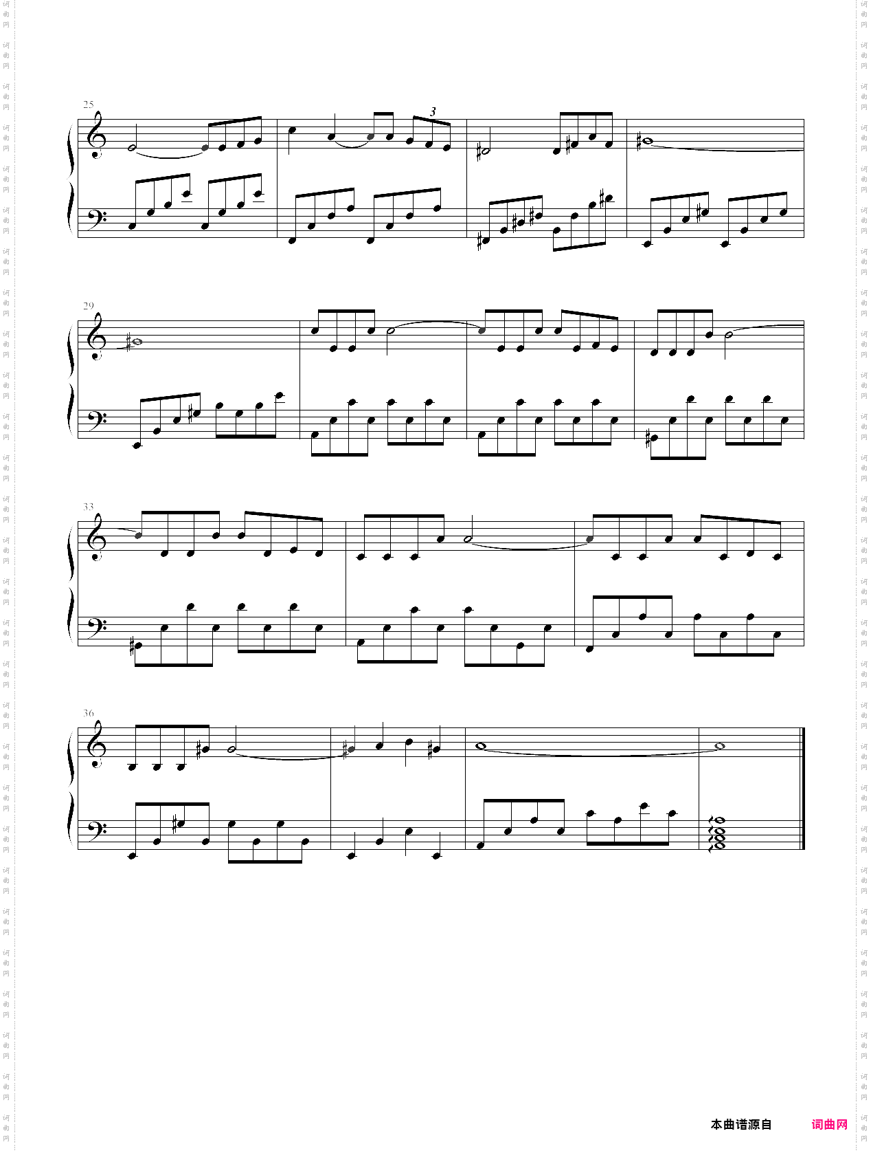 外国儿童歌曲钢琴曲集111首082 爱情的故事