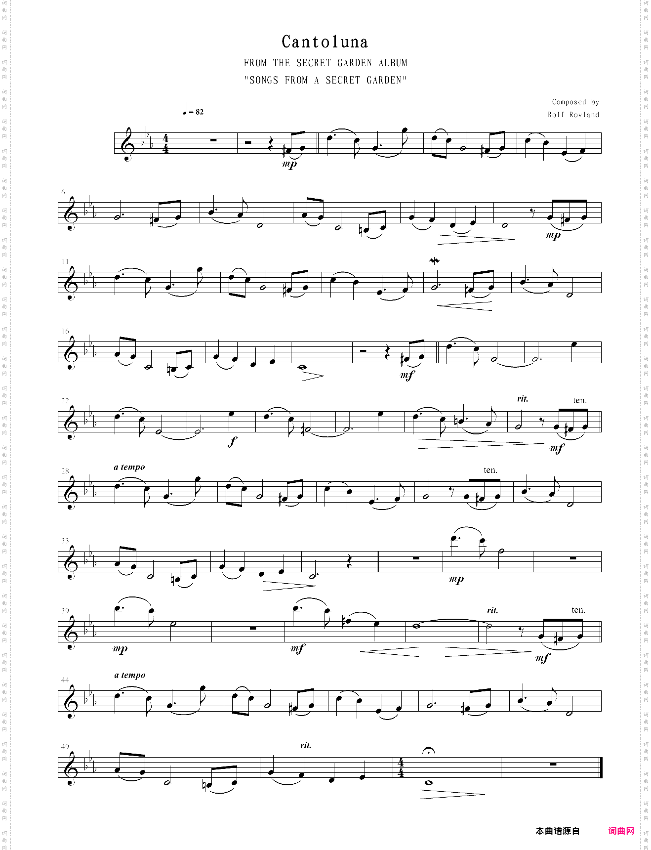 《神秘园之歌》钢琴谱全集12 cantoluna-vl