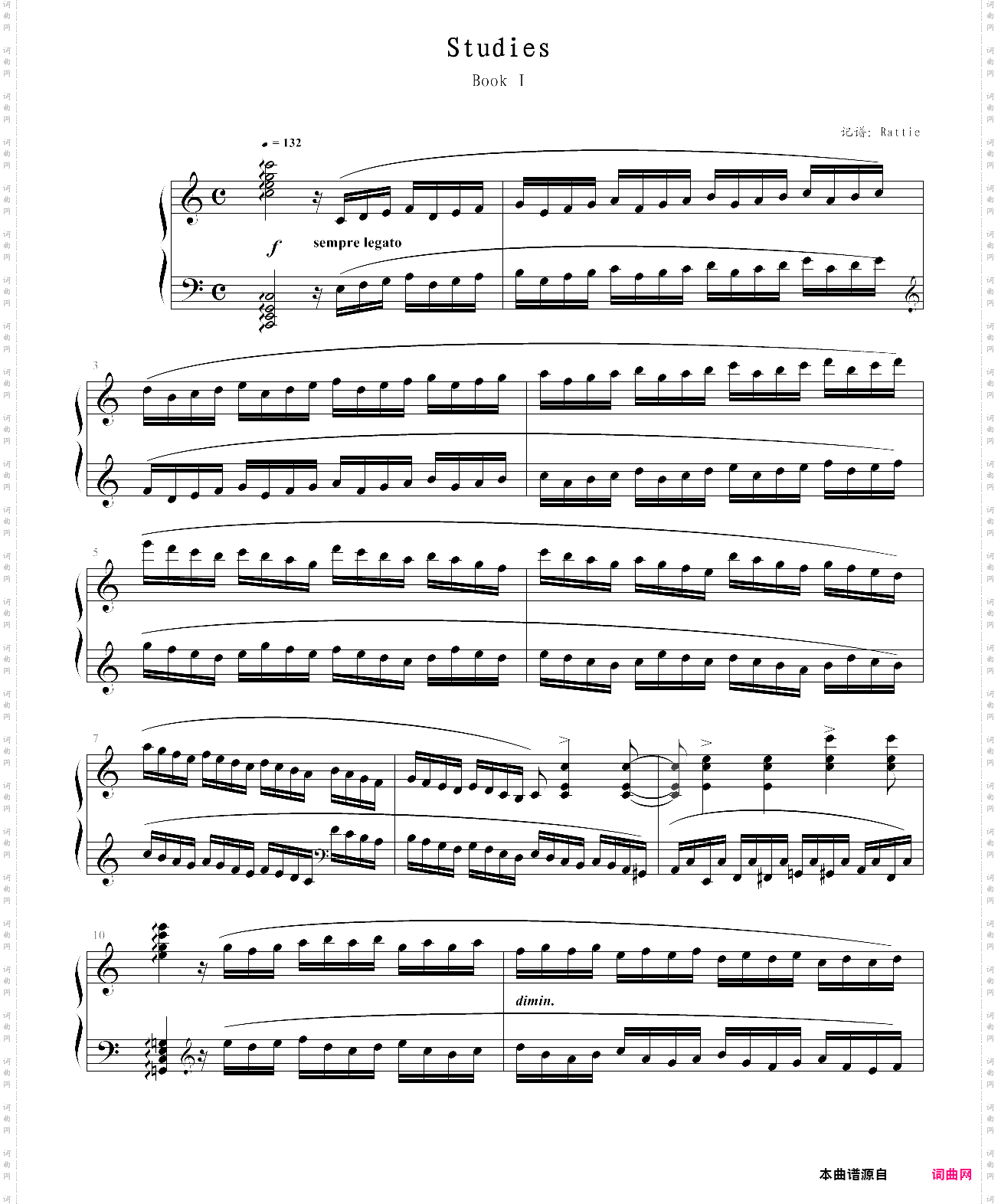 克拉莫练习曲第1首和第84首克拉莫练习曲 1