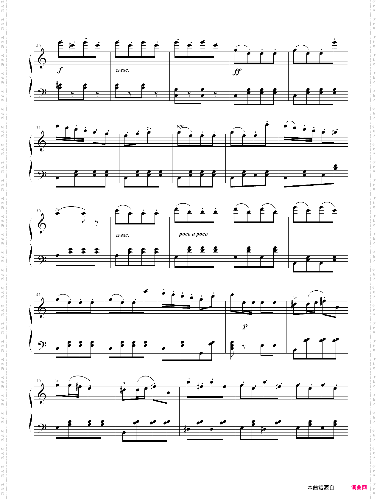 土耳其进行曲钢琴简易版,贝多芬