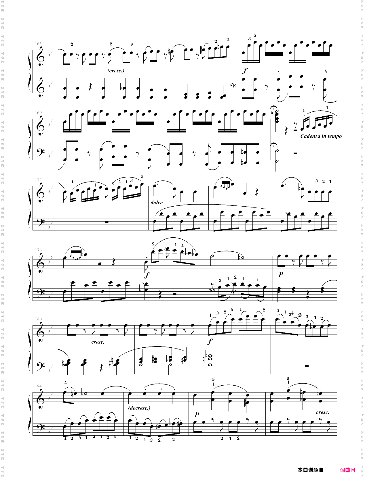 bb大调钢琴奏鸣曲 k·333 第三乐章mozart·莫扎特 附指法