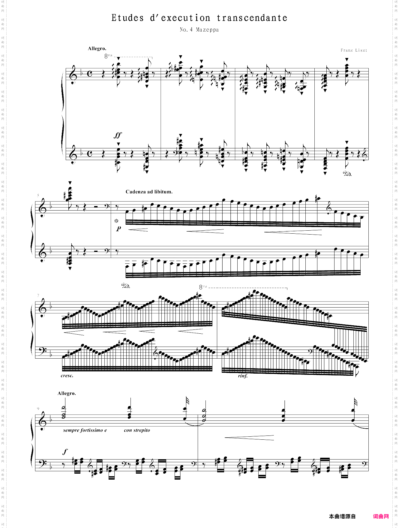 etudes d***ution transcendante no·4 mazeppa