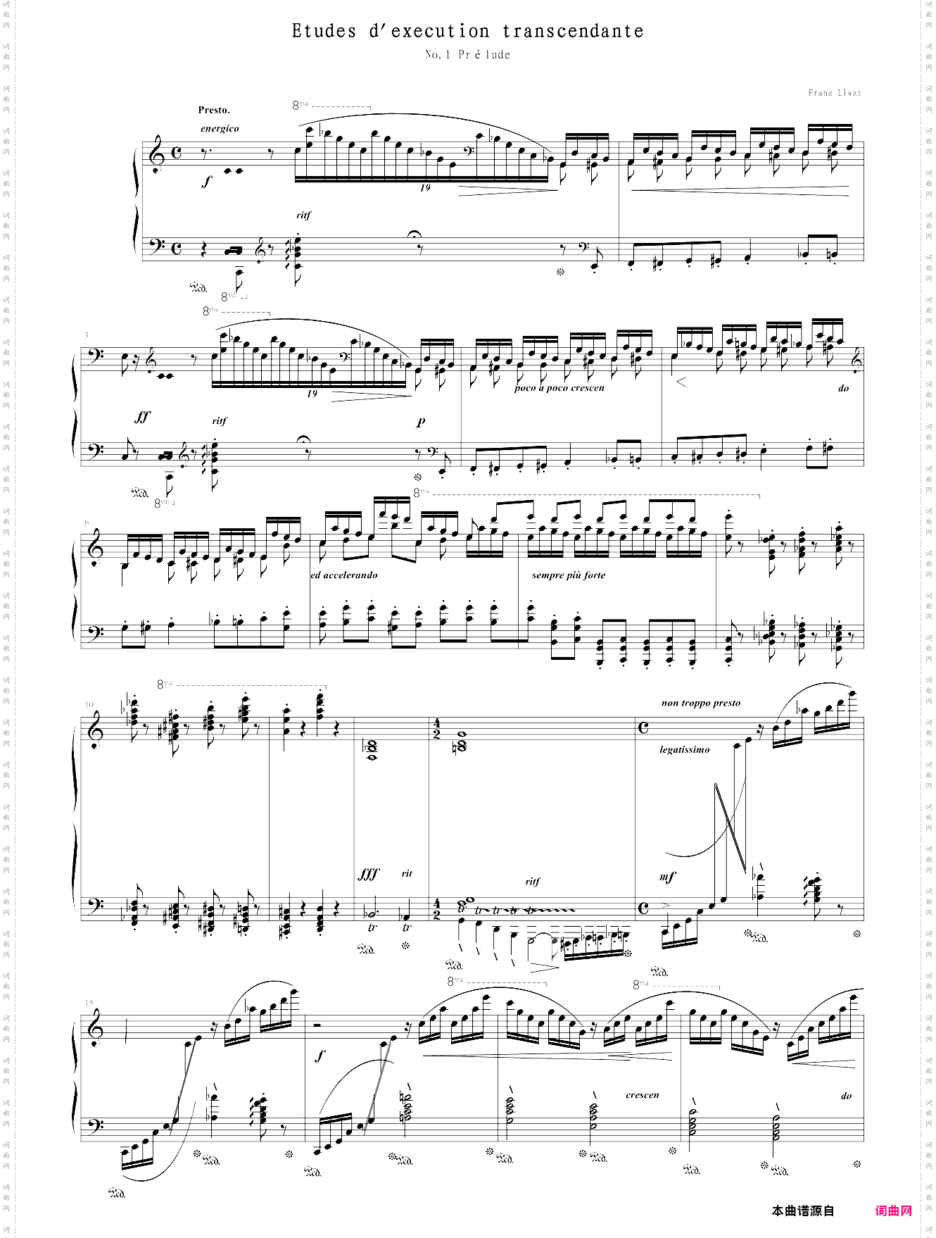 etudes d***ution transcendante no·1 prélude