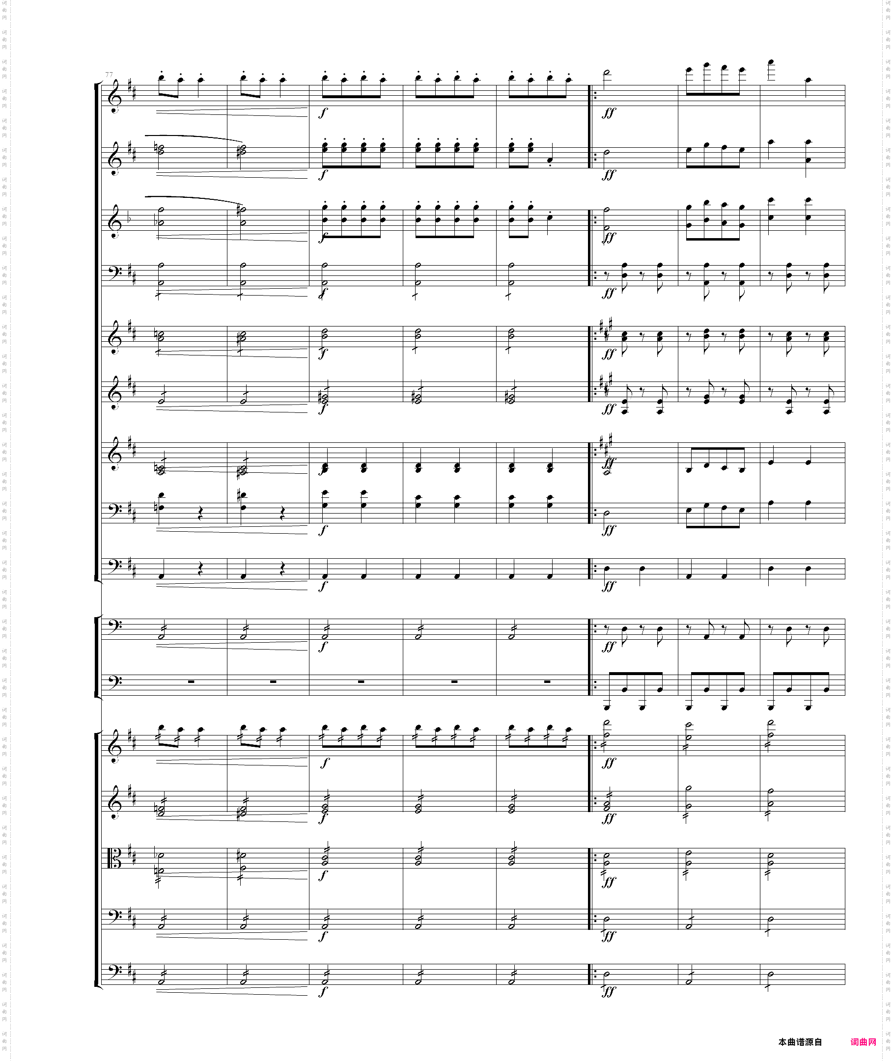 天堂与地狱序曲原版扒谱