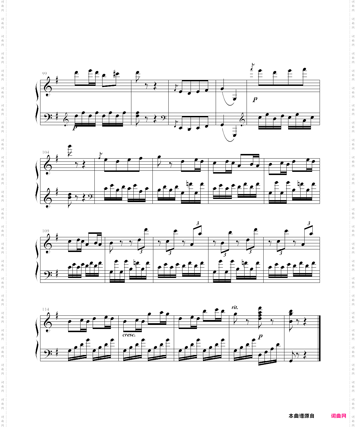贝多芬第25奏鸣曲第三乐章