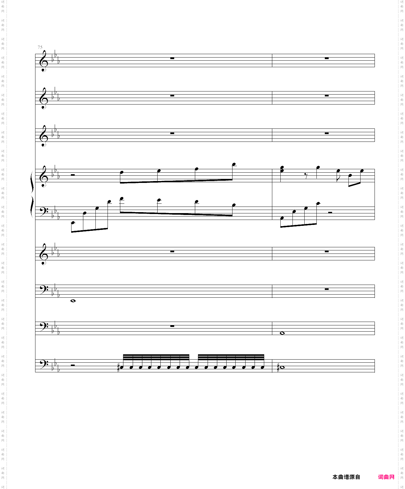 夜之诗鸟之诗第二首总谱版，初音未来