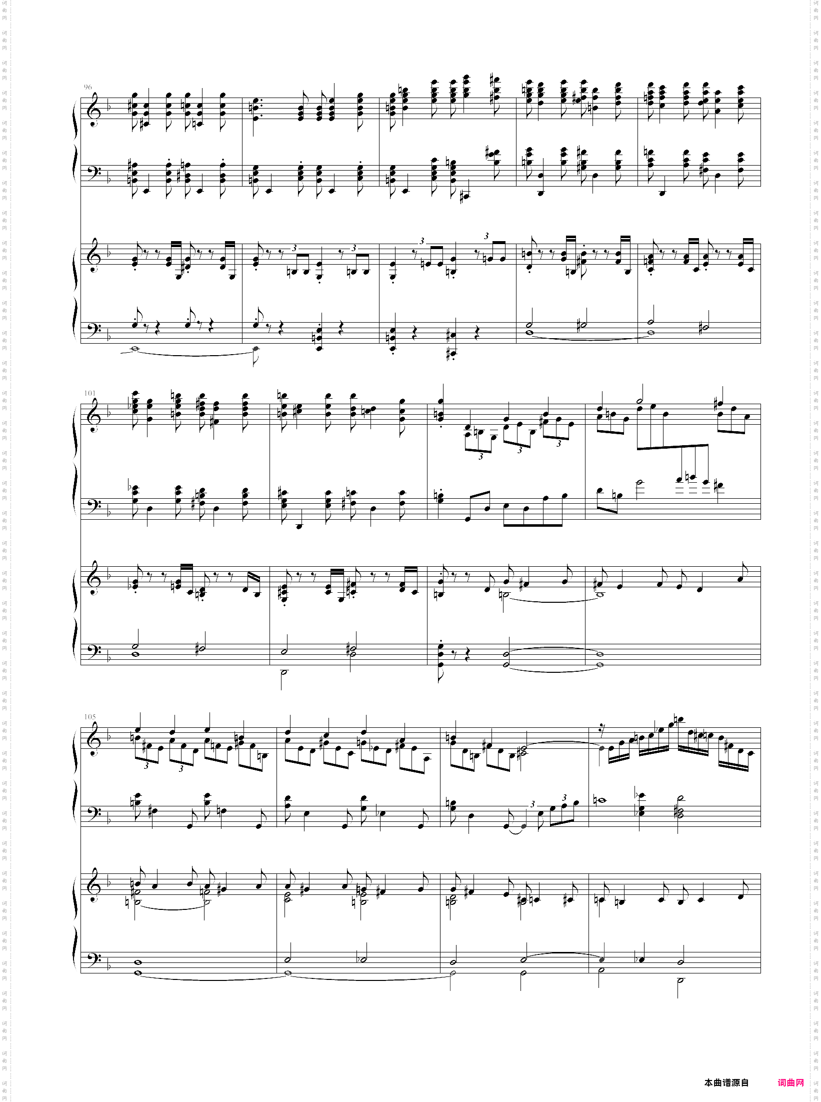 拉三第三乐章，41页双钢琴谱，最难钢琴曲