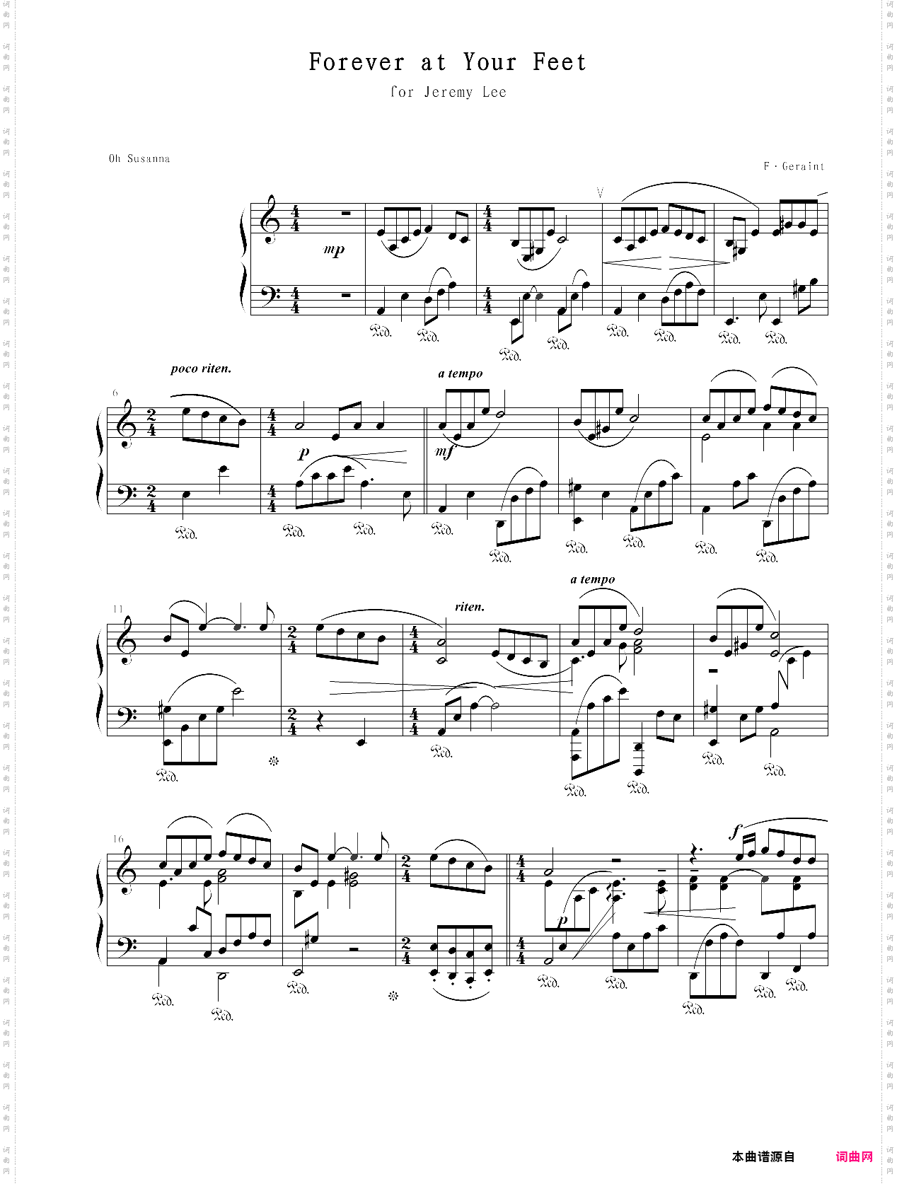 forever at your feet【钢琴版】