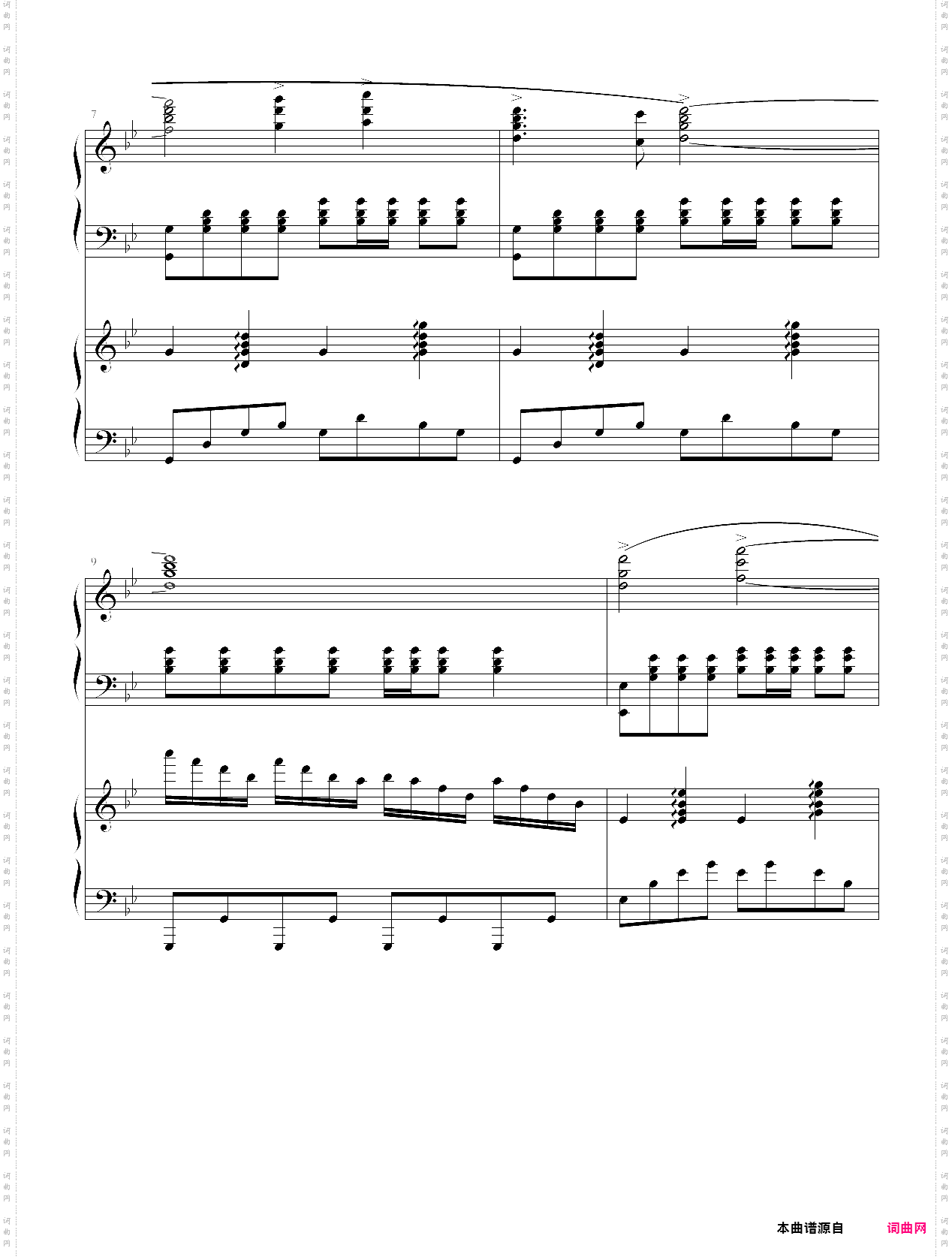 fate / stay night原声《命运之夜》双钢琴演奏曲谱