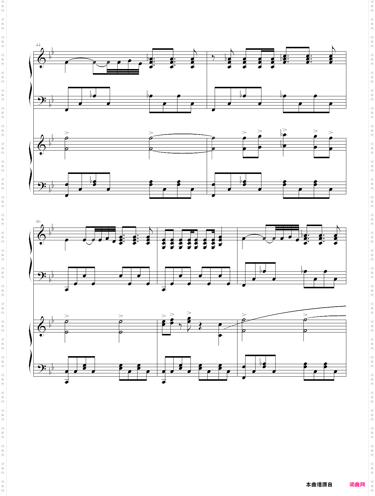 fate / stay night原声《命运之夜》双钢琴演奏曲谱