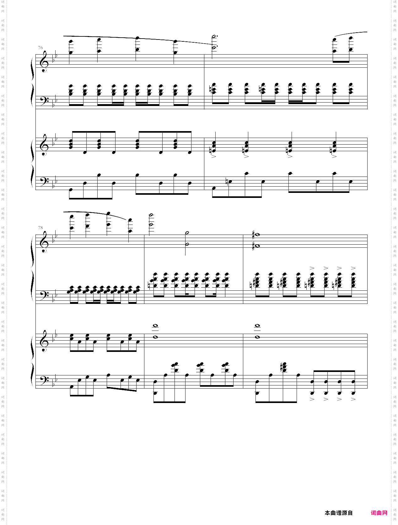 fate / stay night原声《命运之夜》双钢琴演奏曲谱