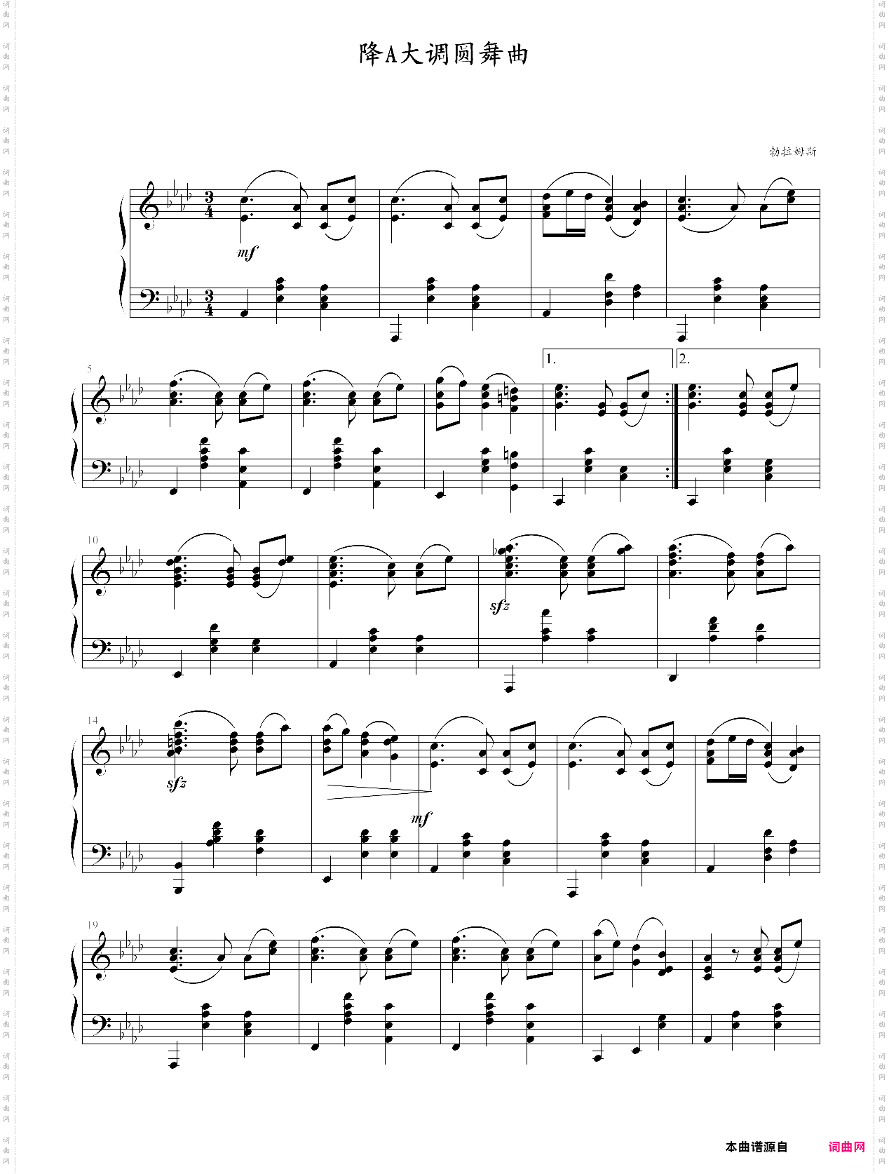 降a大调圆舞曲op39no·15