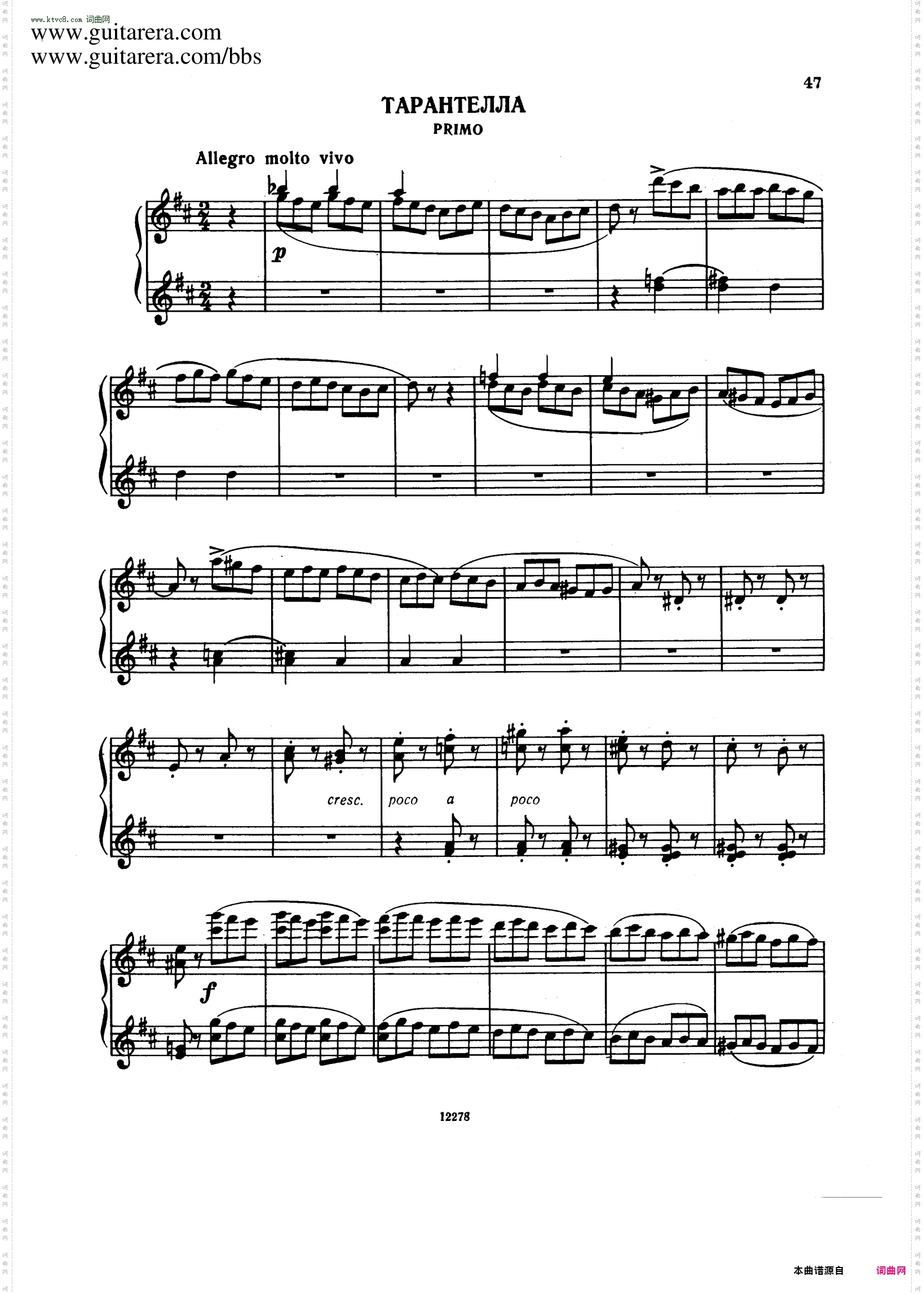 Tarantella in D MajorD大调塔兰泰拉舞曲·四手联弹