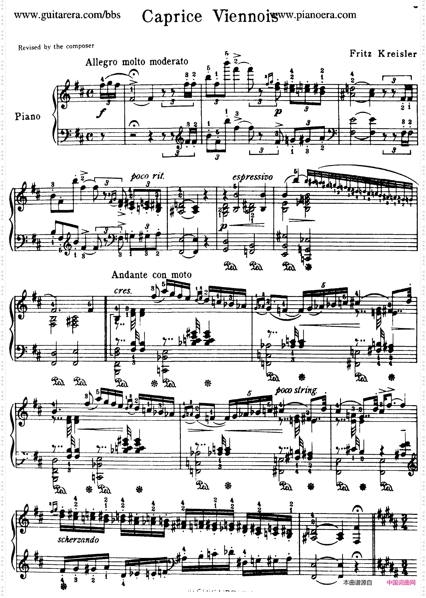 CapriceViennoisOp.2维也纳随想曲_Caprice Viennois Op.2维也纳随想曲