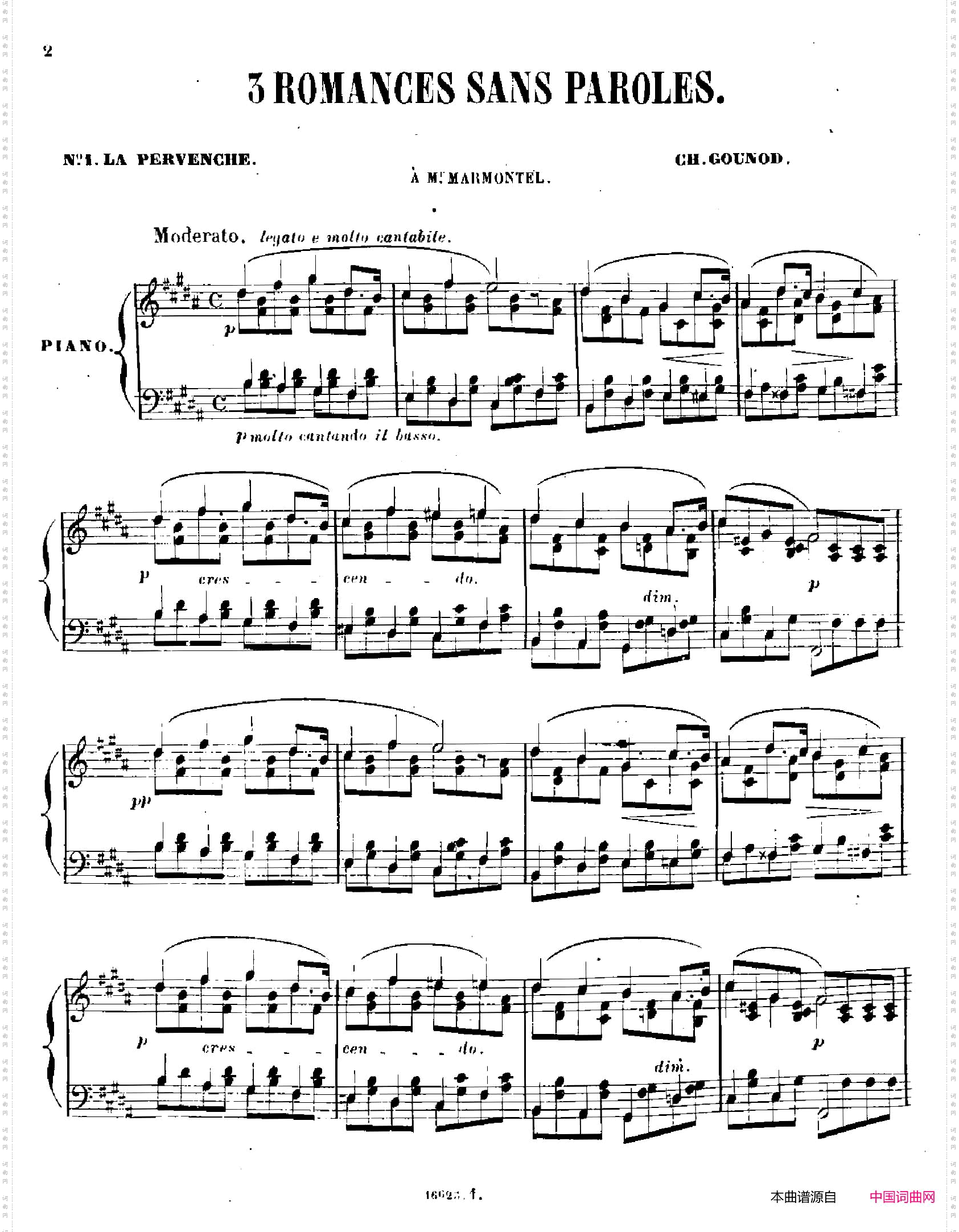 3 Romances Sans Paroles3首无词浪漫曲 ·1· 长春花