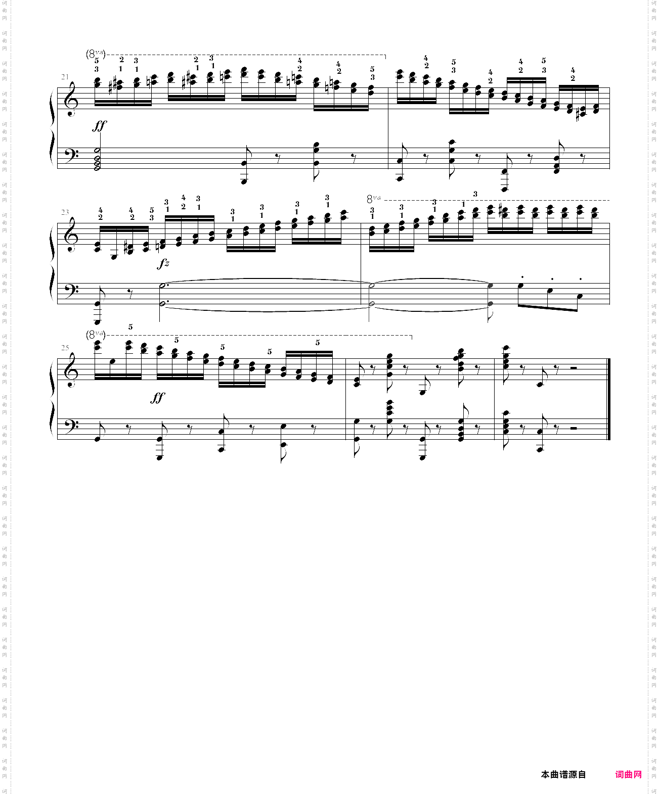 车尔尼740 no·10标注指法