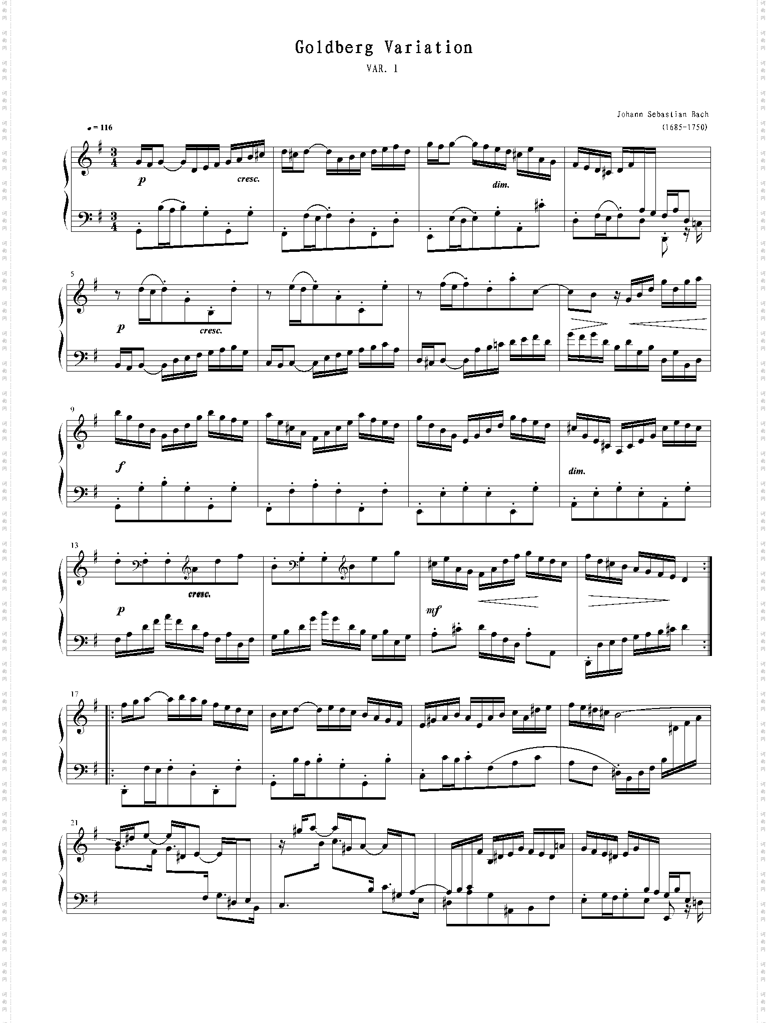 哥德堡变奏曲-var·1