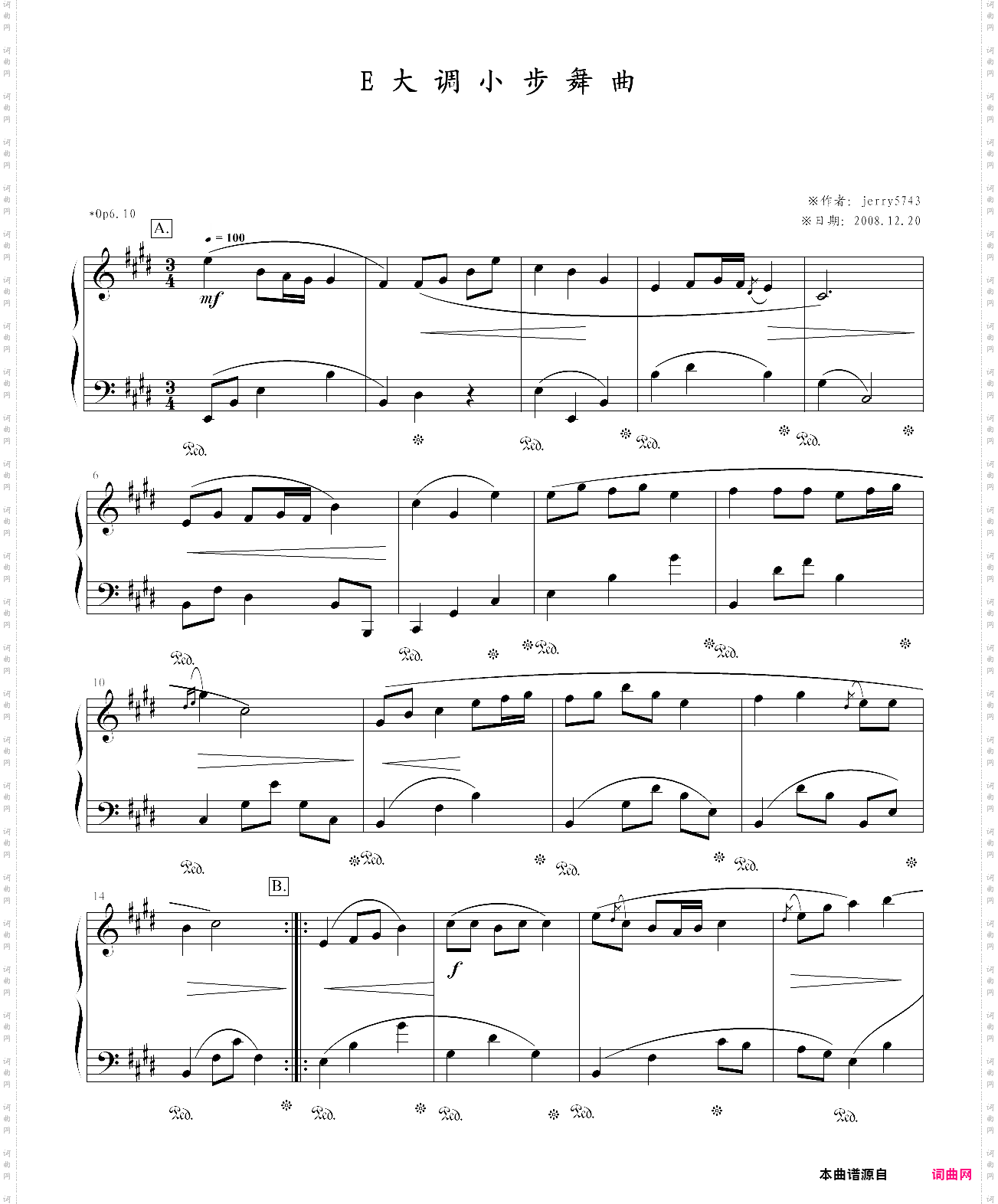 e大调小步舞曲op6·10