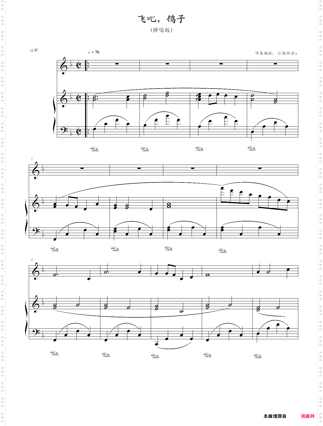 飞吧，鸽子-弹唱版