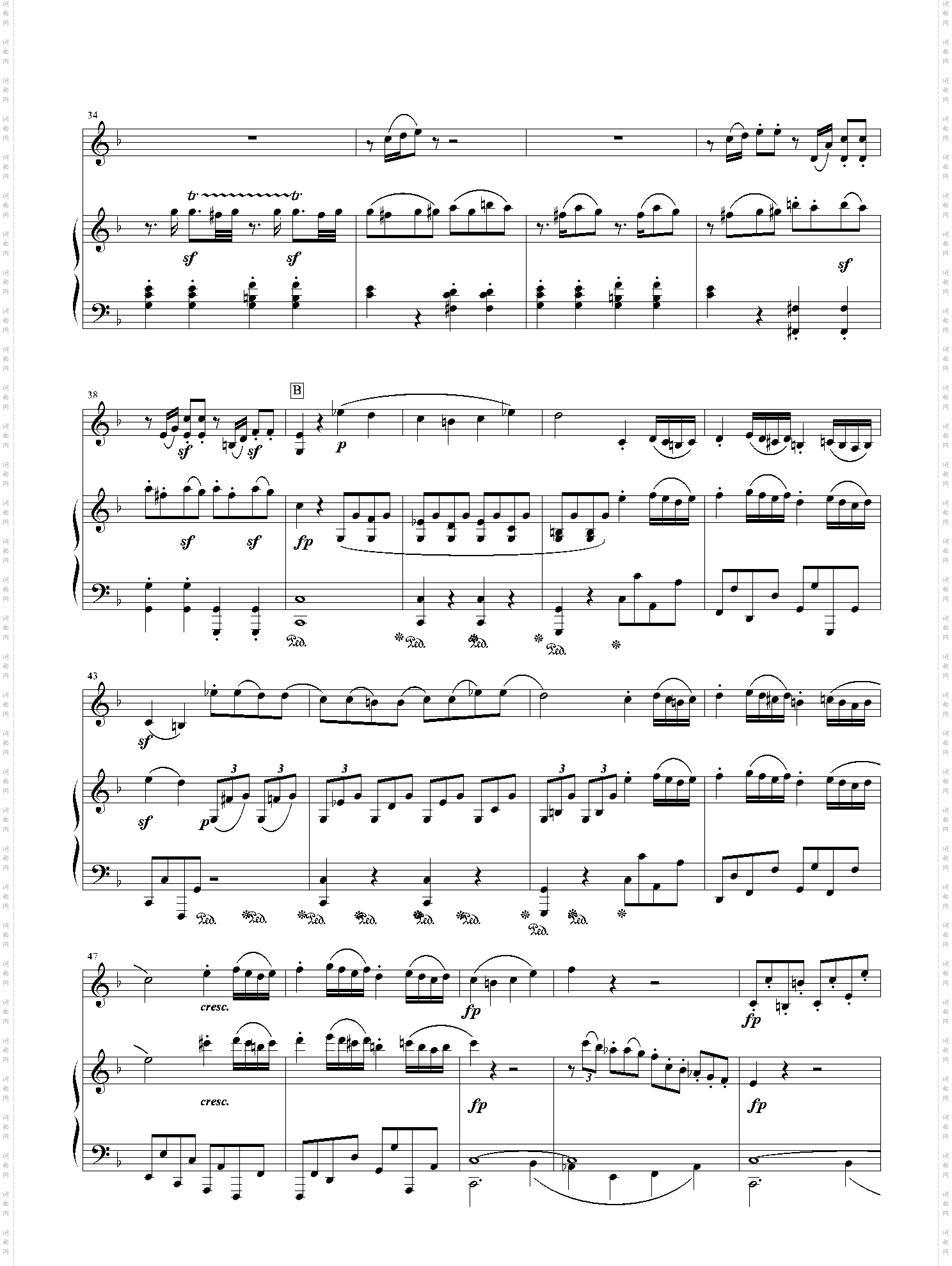 春天奏鸣曲op·24第四乐章贝多芬