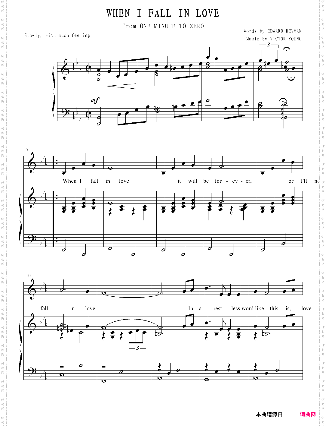 when i fall in love西雅图夜未眠主题曲，坠入爱河