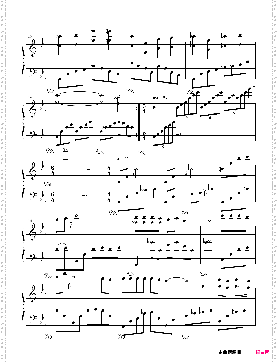 深情地倾诉-c小调钢琴曲