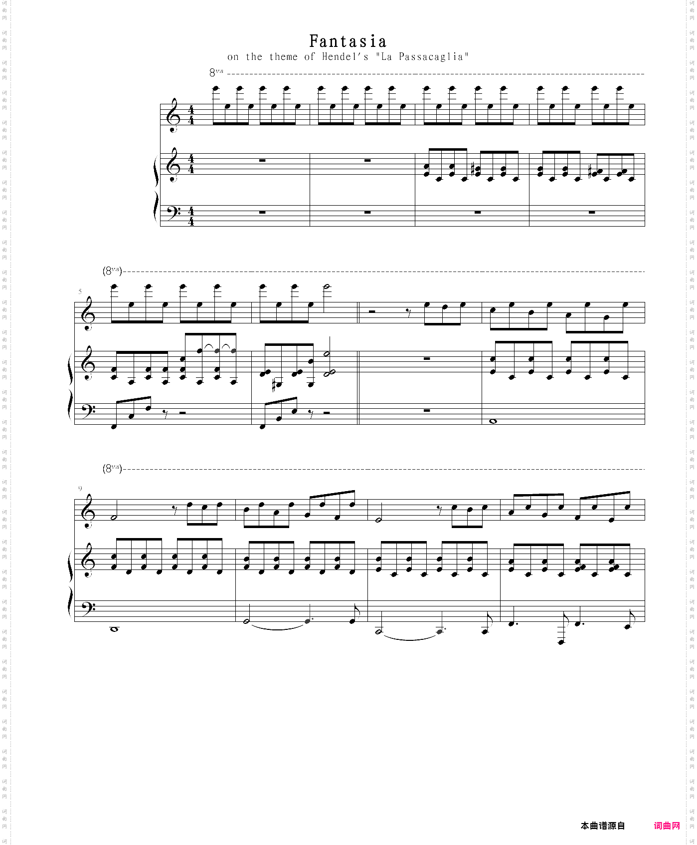 fantasia：简易四手联弹曲重发