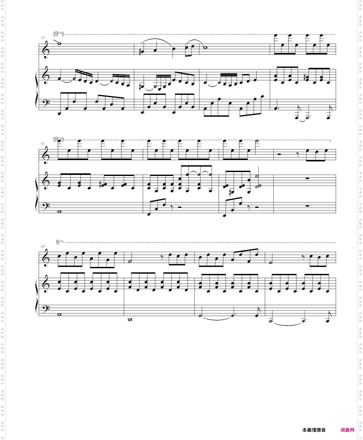 fantasia：简易四手联弹曲