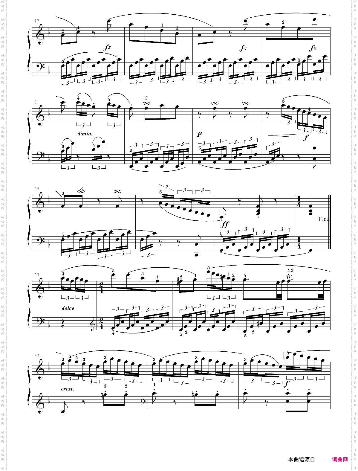 28_克列门蒂_小奏鸣曲_op36-no4_f大调_第三乐章