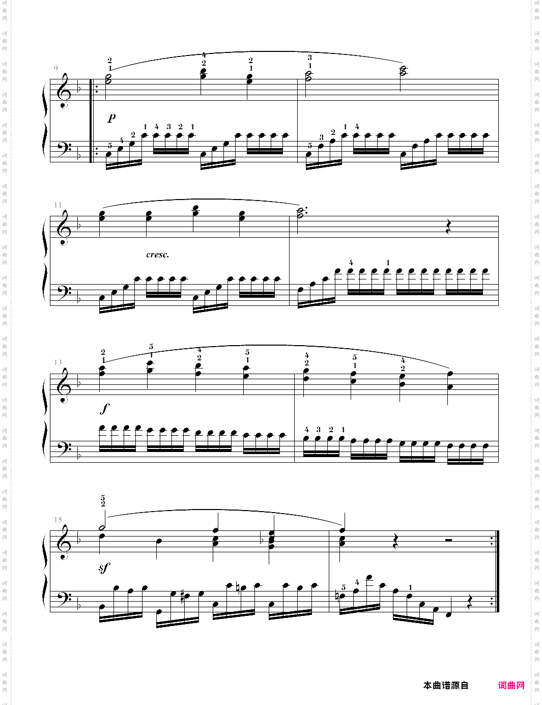 车尔尼71824首钢琴左手练习曲-15