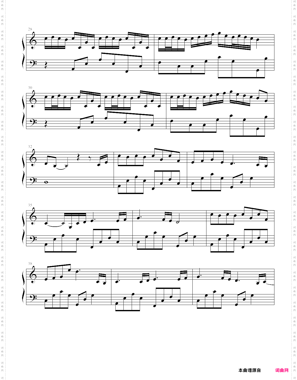 river flows in you初学超简单版-c调