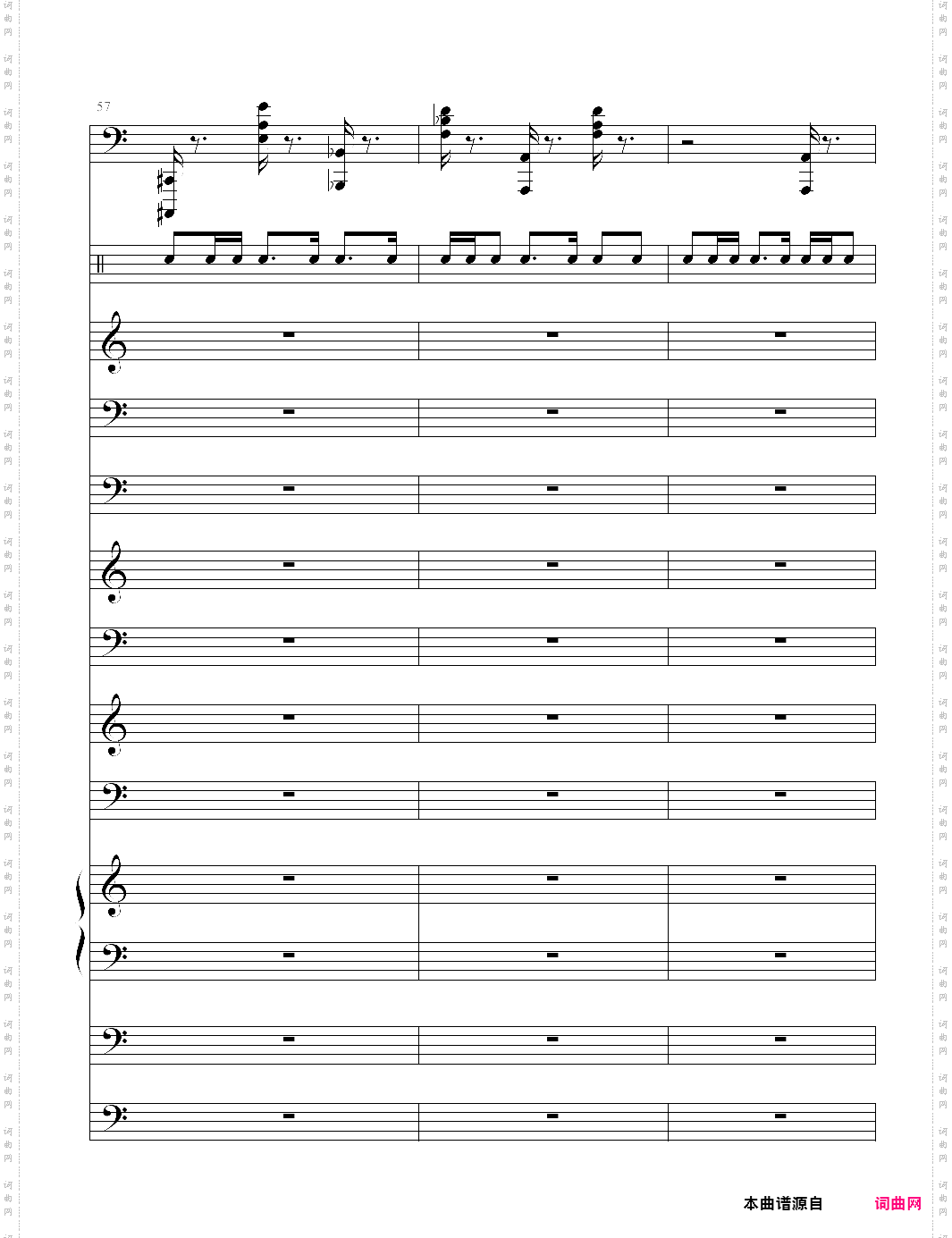加勒比海盗主题曲pirates of the caribbean 总谱 he is a pirate
