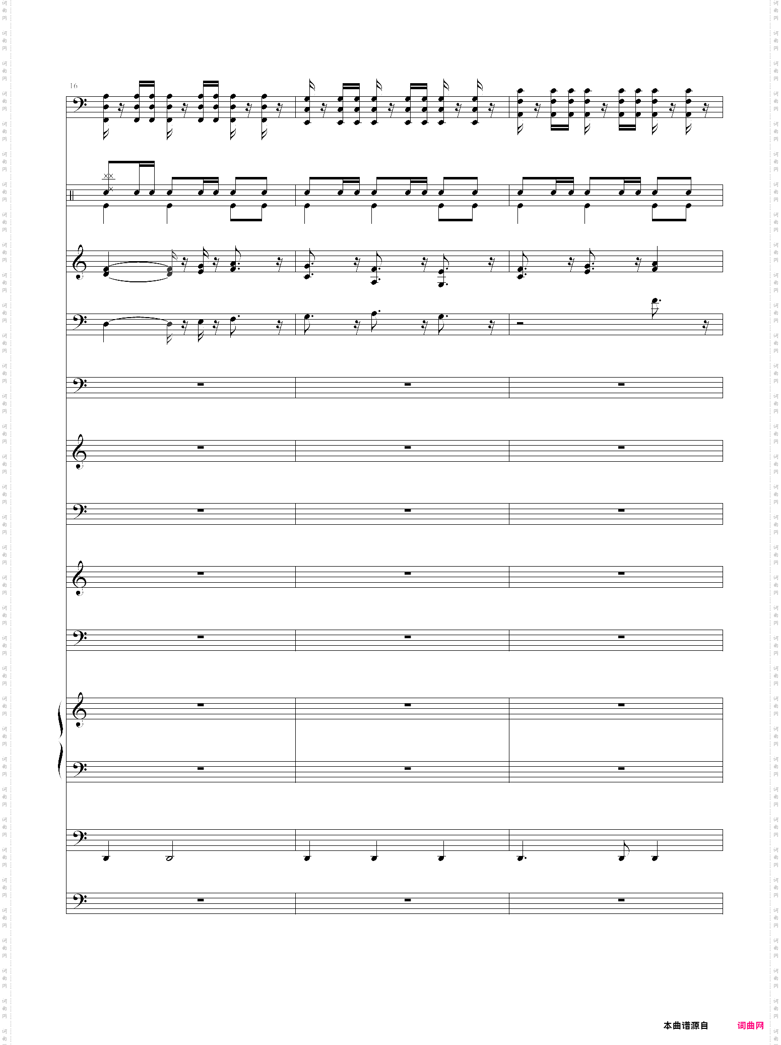 加勒比海盗主题曲pirates of the caribbean 总谱 he is a pirate