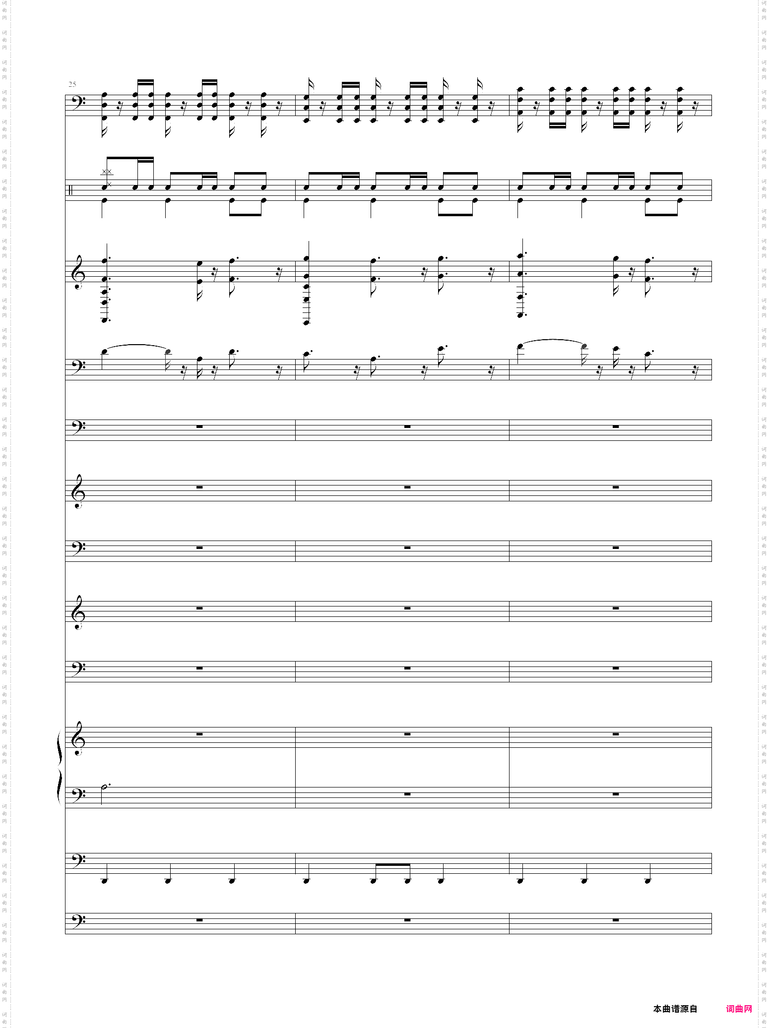 加勒比海盗主题曲pirates of the caribbean 总谱 he is a pirate