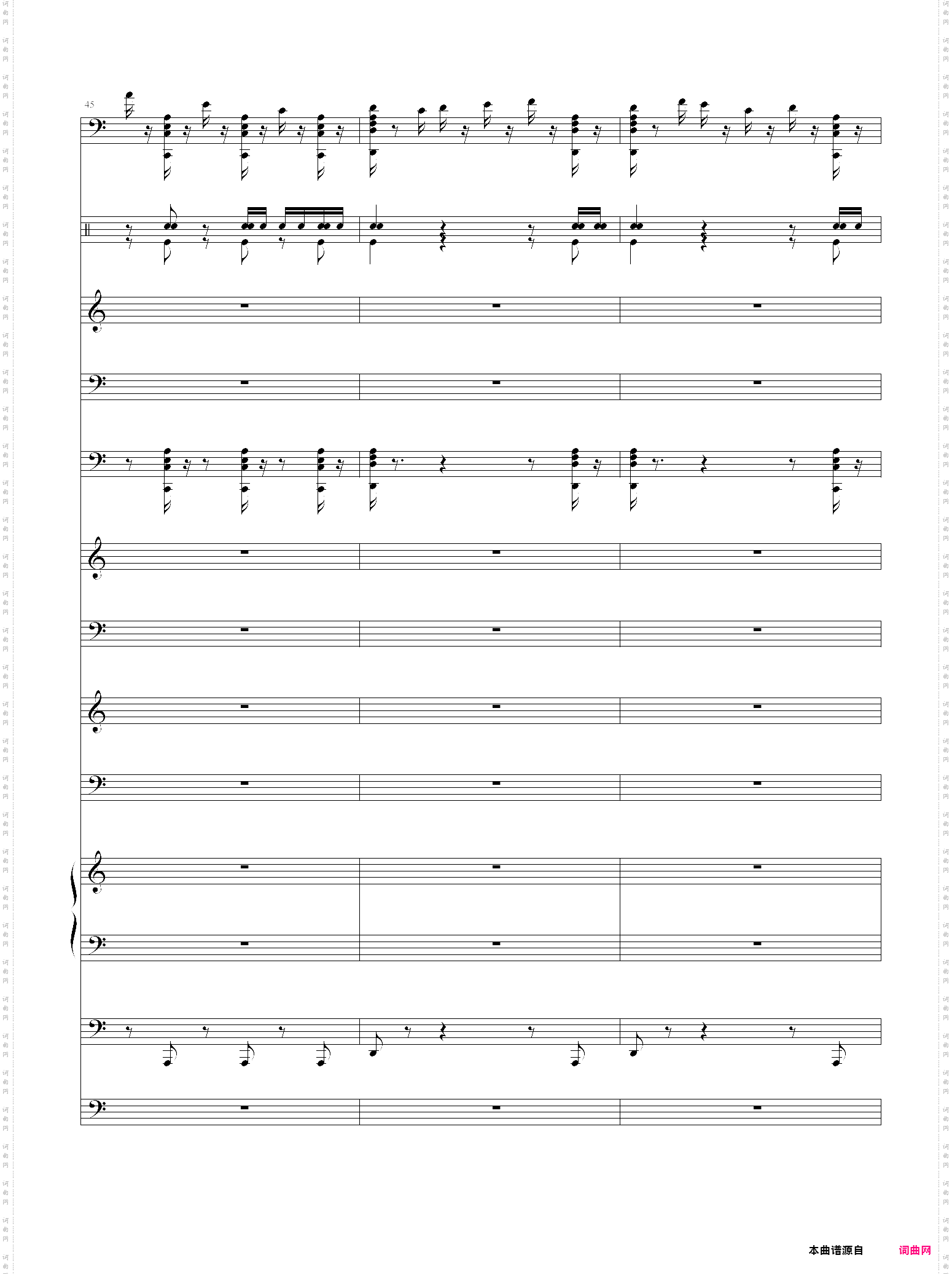 加勒比海盗主题曲pirates of the caribbean 总谱 he is a pirate