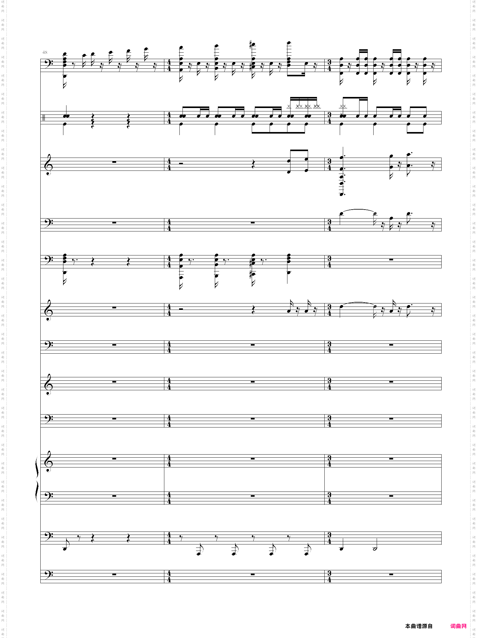 加勒比海盗主题曲pirates of the caribbean 总谱 he is a pirate