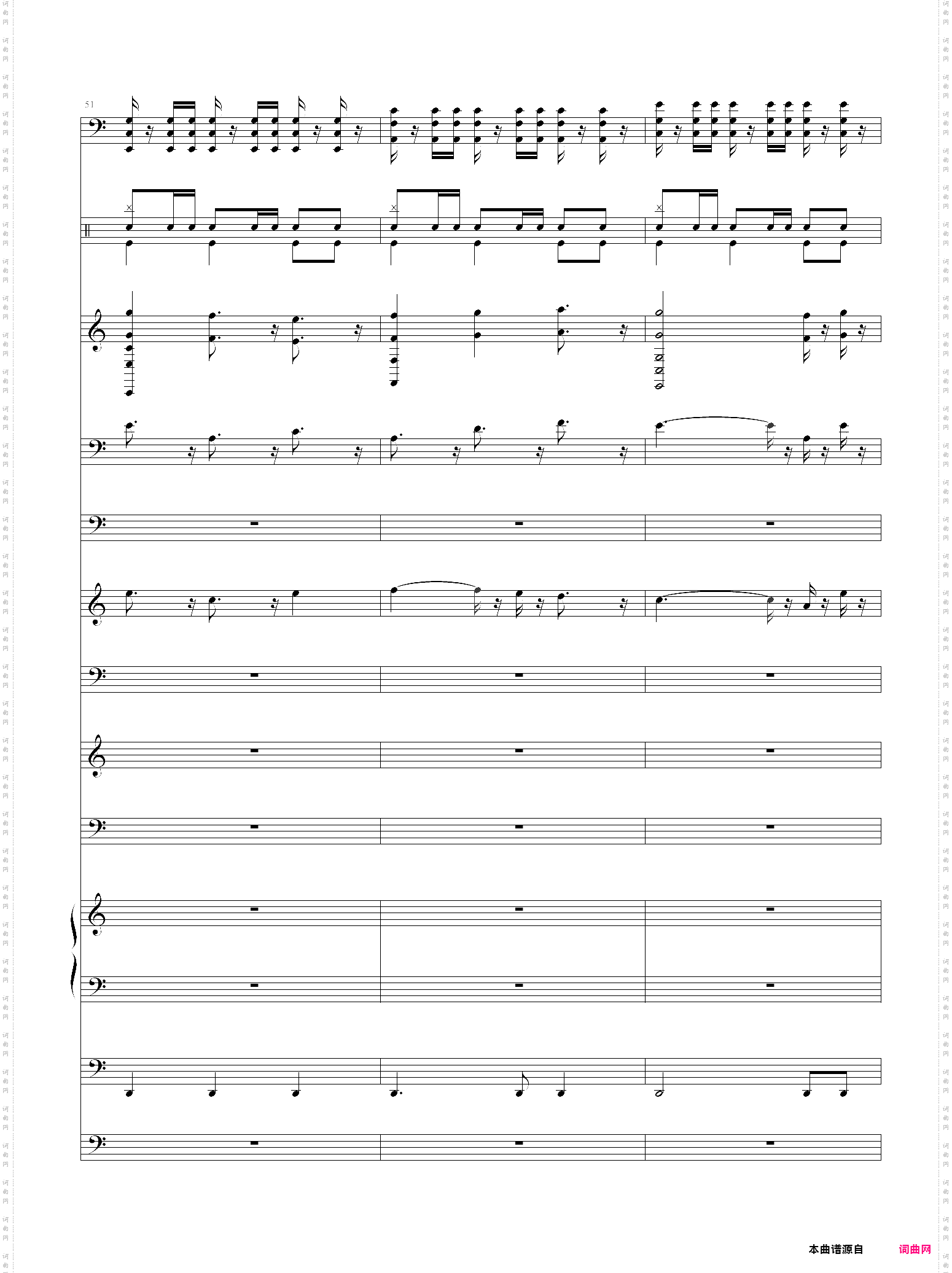 加勒比海盗主题曲pirates of the caribbean 总谱 he is a pirate