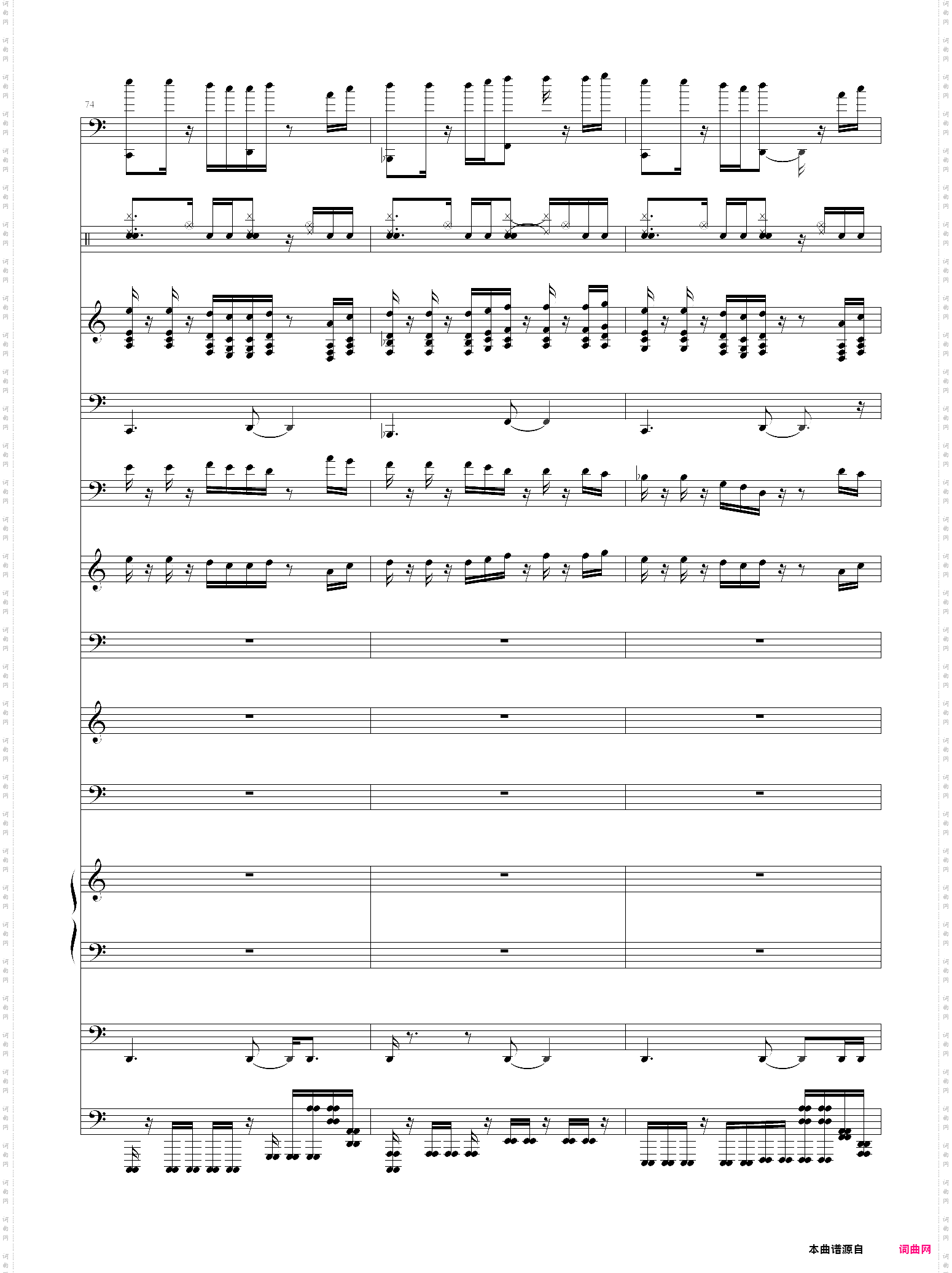 加勒比海盗主题曲pirates of the caribbean 总谱 he is a pirate