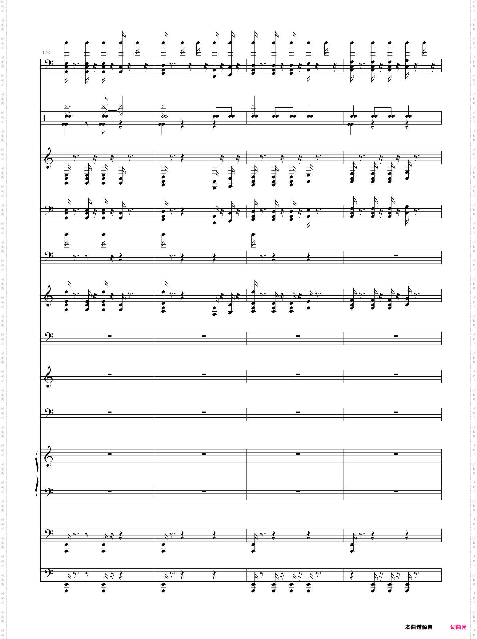 加勒比海盗主题曲pirates of the caribbean 总谱 he is a pirate