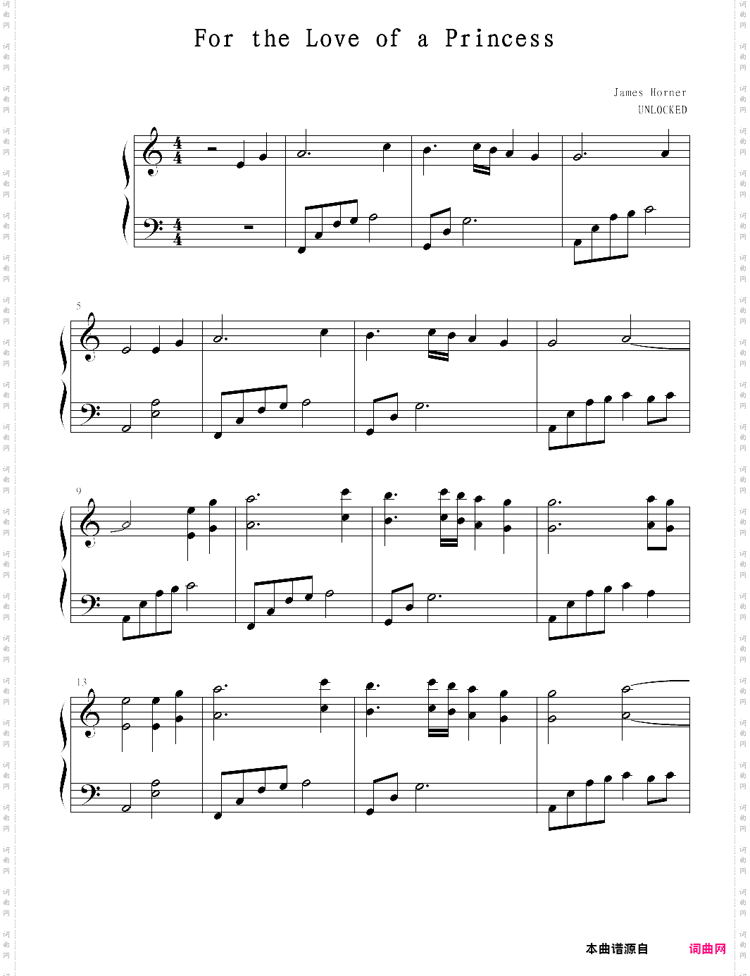 电影《勇敢的心》主题曲——for the love of a princess