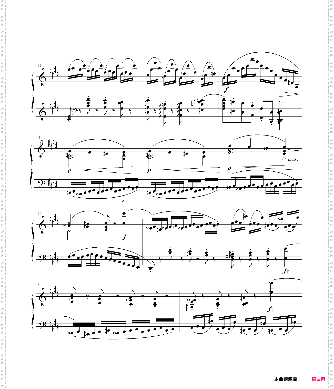 肖邦练习曲op·10 no·4