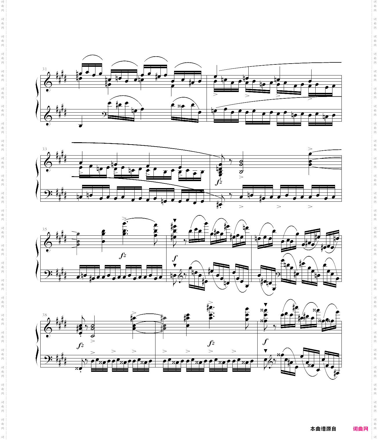 肖邦练习曲op·10 no·4