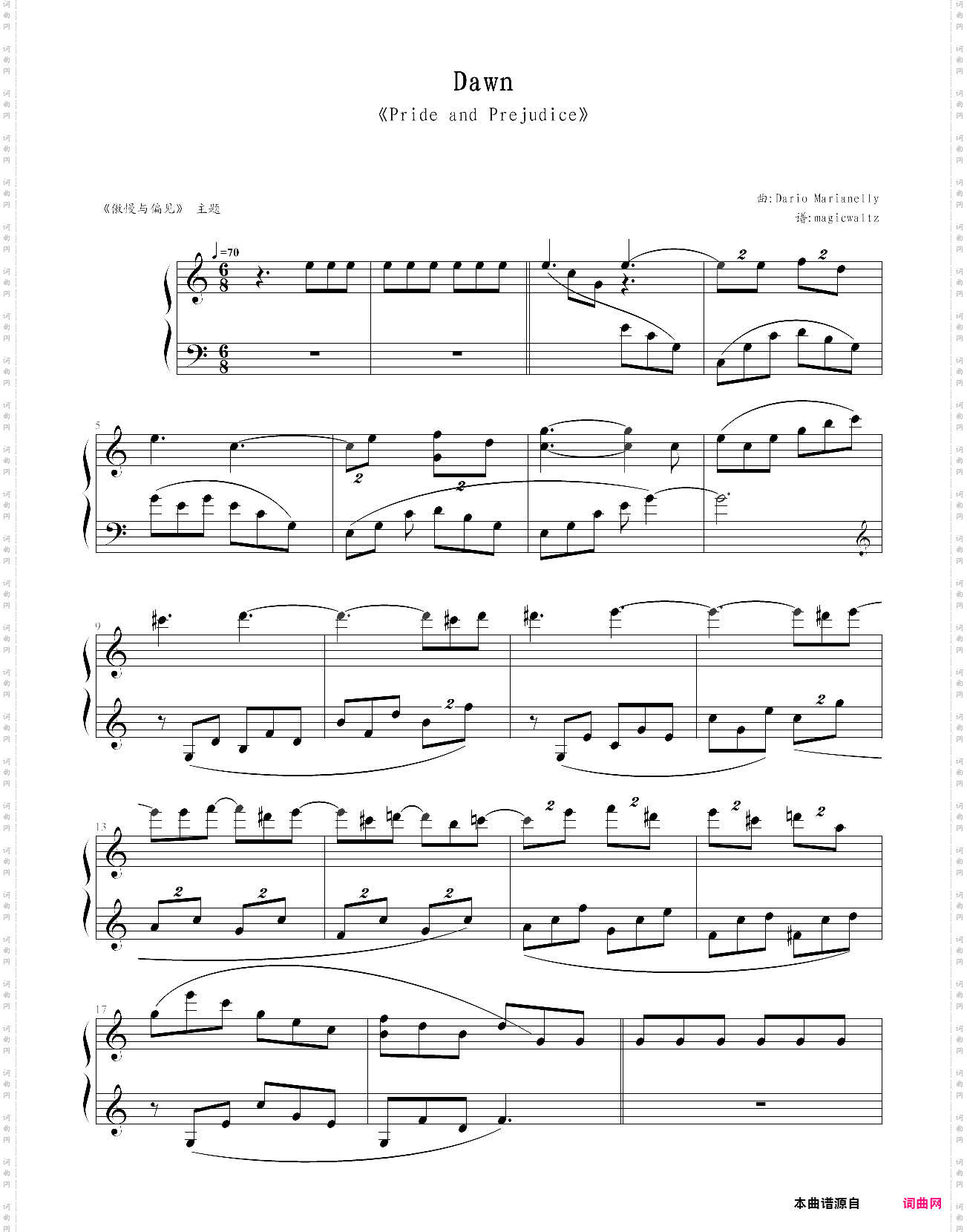 dawn-pride & prejudice ost