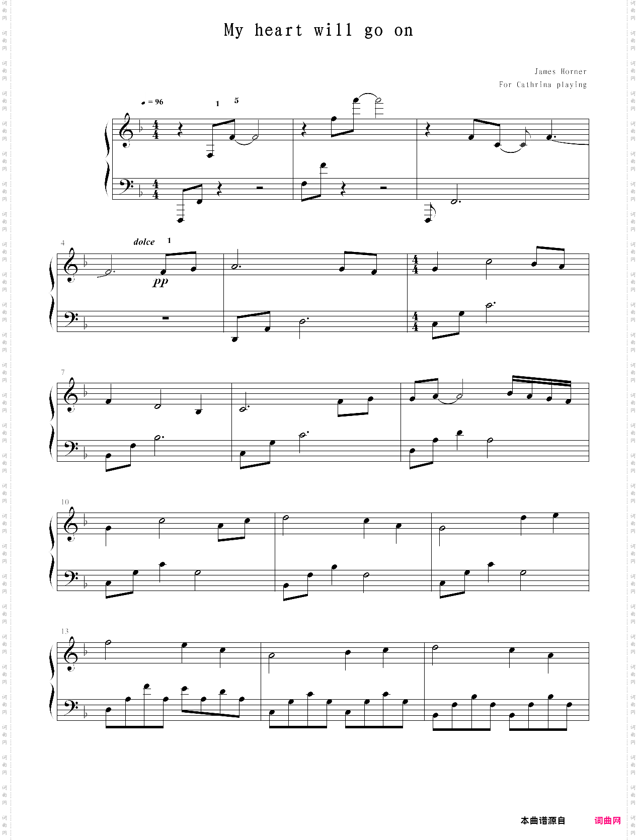 my heart will go on 我心永恒-f小调