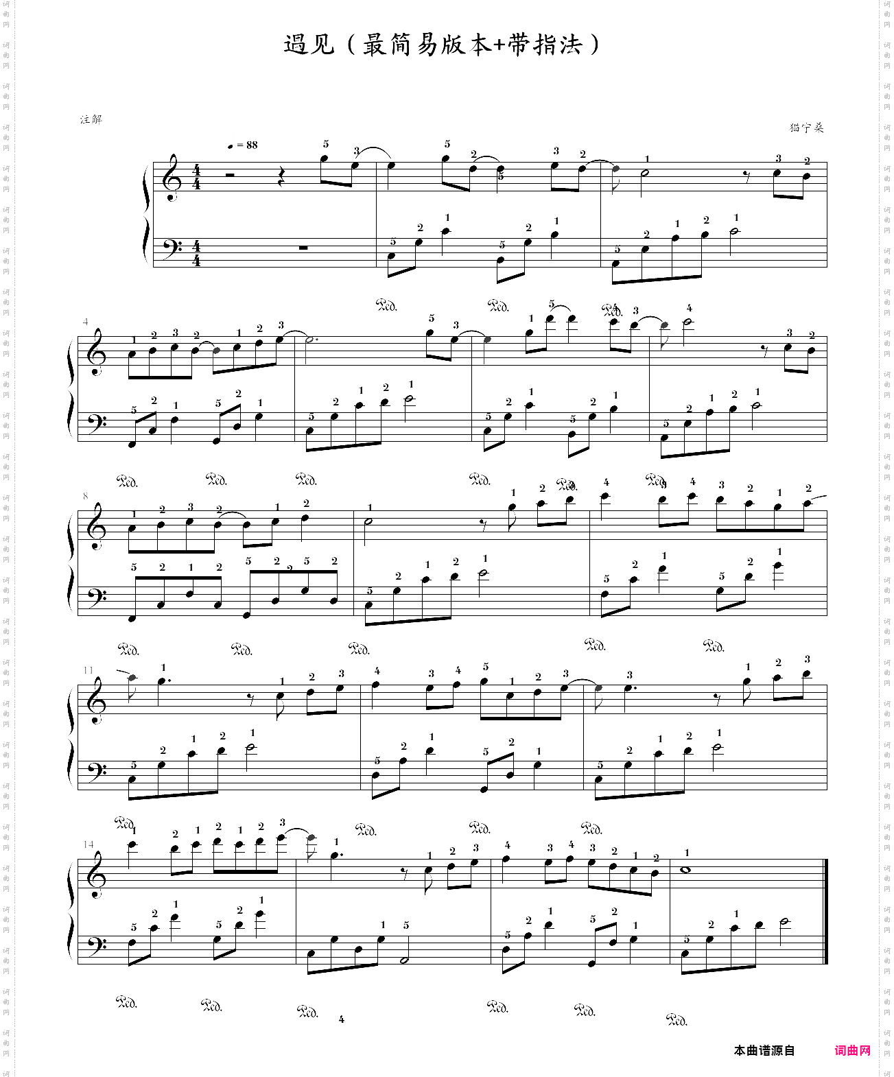 遇见简易版+ 指法