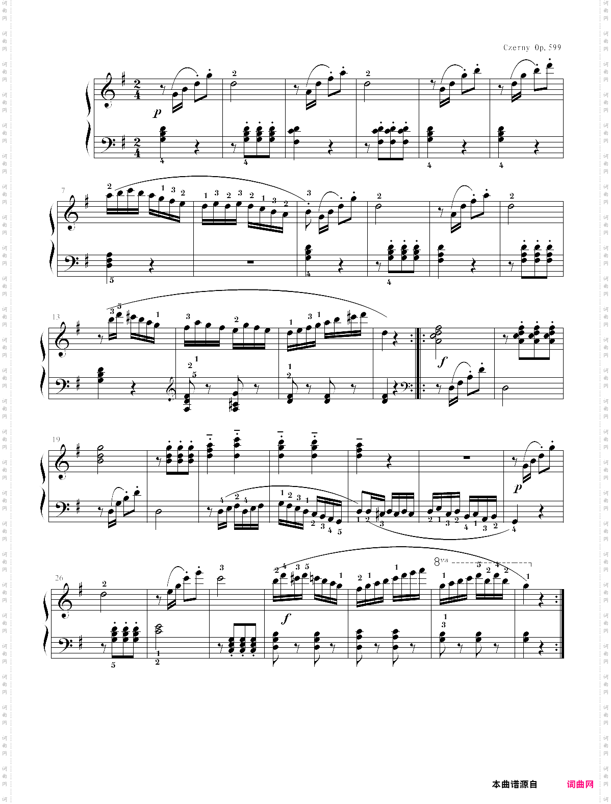 车尔尼 599-45