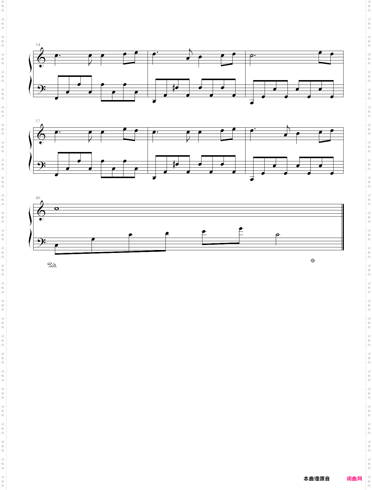 月亮代表我的心c调-理查德十度版