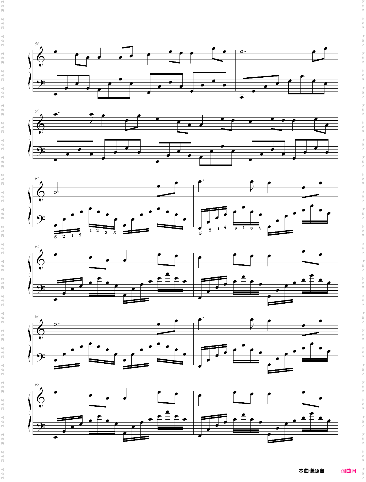 星月神话带指法简单版 戴尚辉 戴尚辉钢琴谱