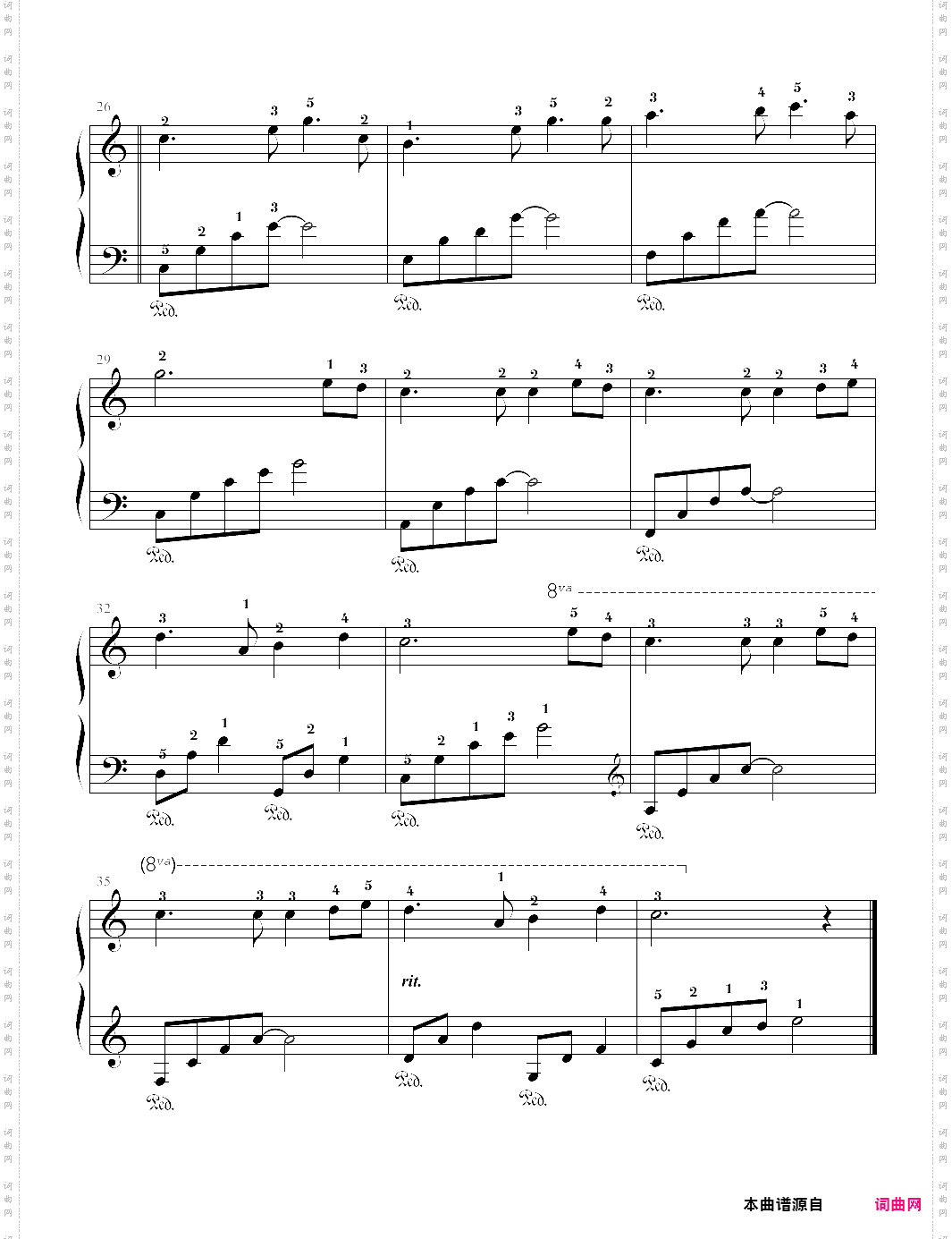 月亮代表我的心c大调